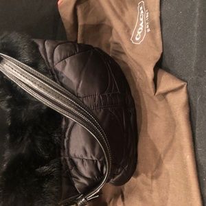 Coach Satin & Rabbit Fur Hobo